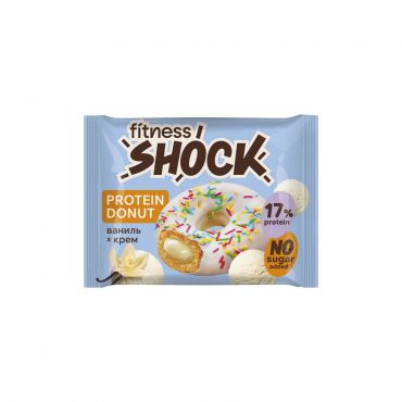 Изделие кондитерское глазированное Донат с ванильной начинкой Fitness SHOK Protein Donut 70г.