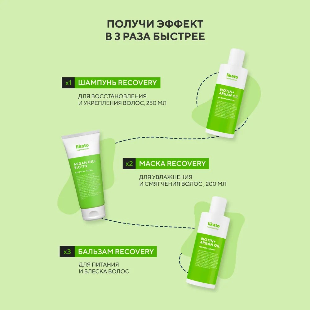 Бальзам для ослабленных и поврежденных волос Likato Professional Recovery 250мл. Фото 10.