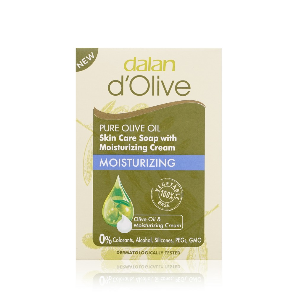 Мыло туалетное Dalan d'Olive " Skin Care soap with moisturizing cream " 100г. Фото 1.