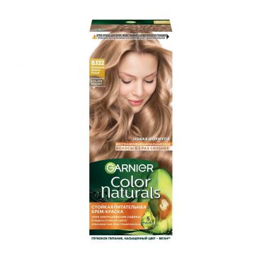 Крем - краска Garnier Color Naturals стойкая питательная для волос 8.132 Натуральный блонд 110мл.