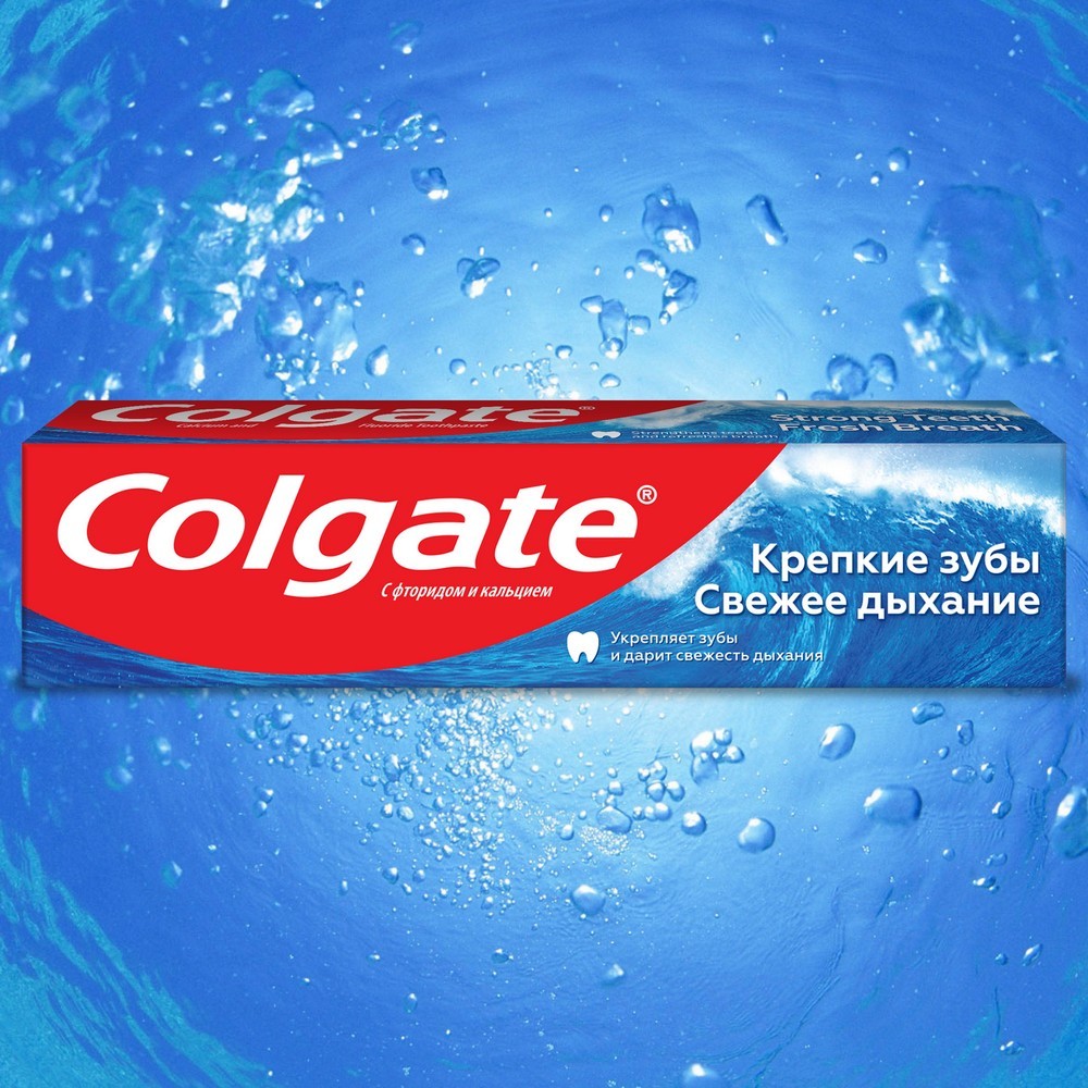 Зубная паста Colgate " Крепкие зубы Свежее дыхание " для укрепления эмали и защиты от кариеса 100мл. Фото 9.