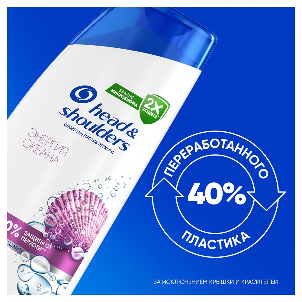 Шампунь для волос против перхоти Head and Shoulders Энергия океана 360мл. Фото 11.