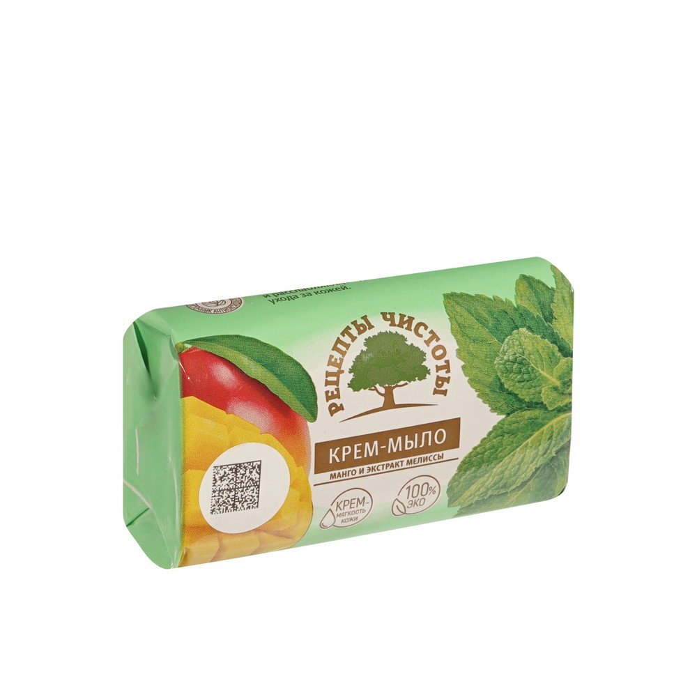 Крем - мыло твердое Рецепты Чистоты Манго и экстракт мелиссы 100г. Фото 2.