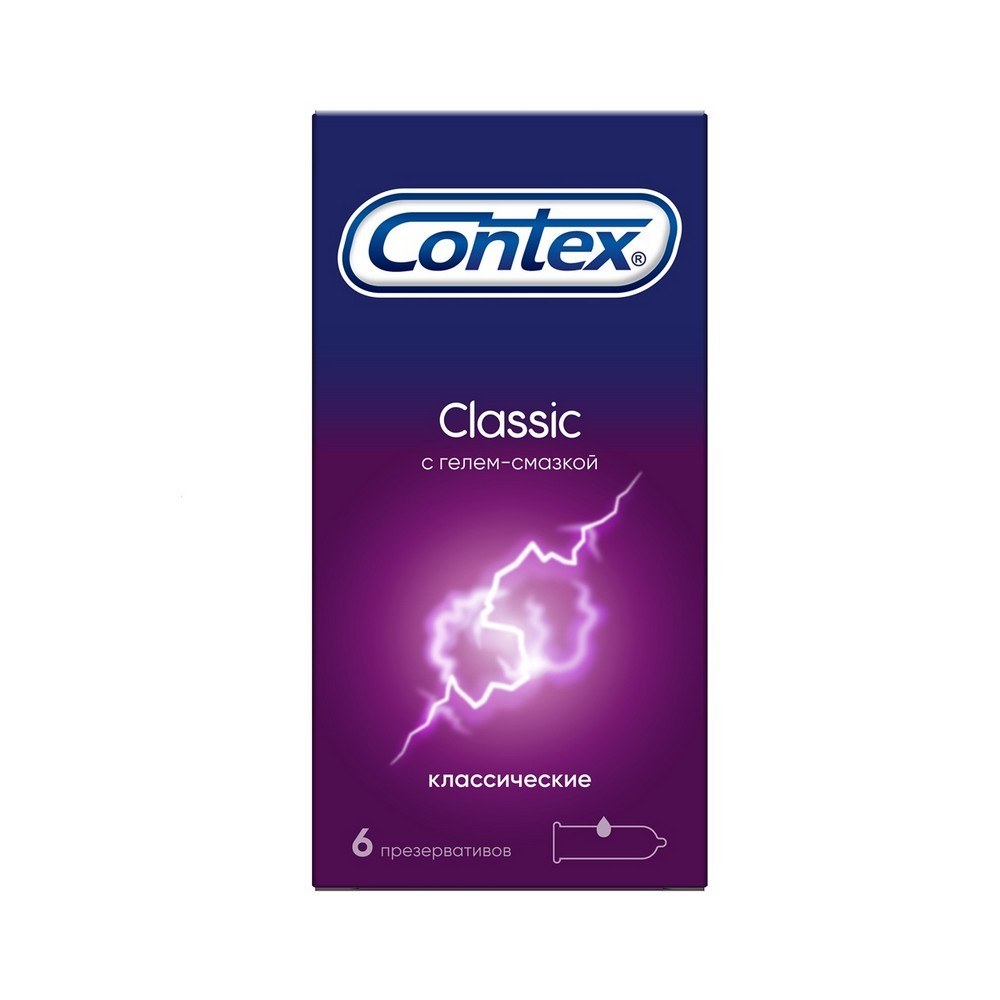 Презервативы классические с гелем-смазкой Contex Classic 6шт. Фото 1.