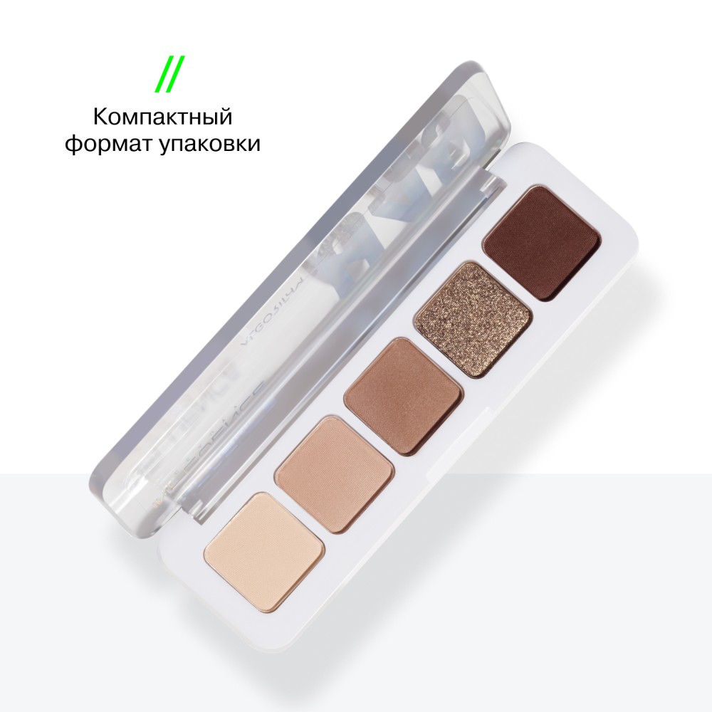 Палетка теней для век Influence Beauty Color Algorithm 049 5 оттенков 02 , 5г. Фото 9.