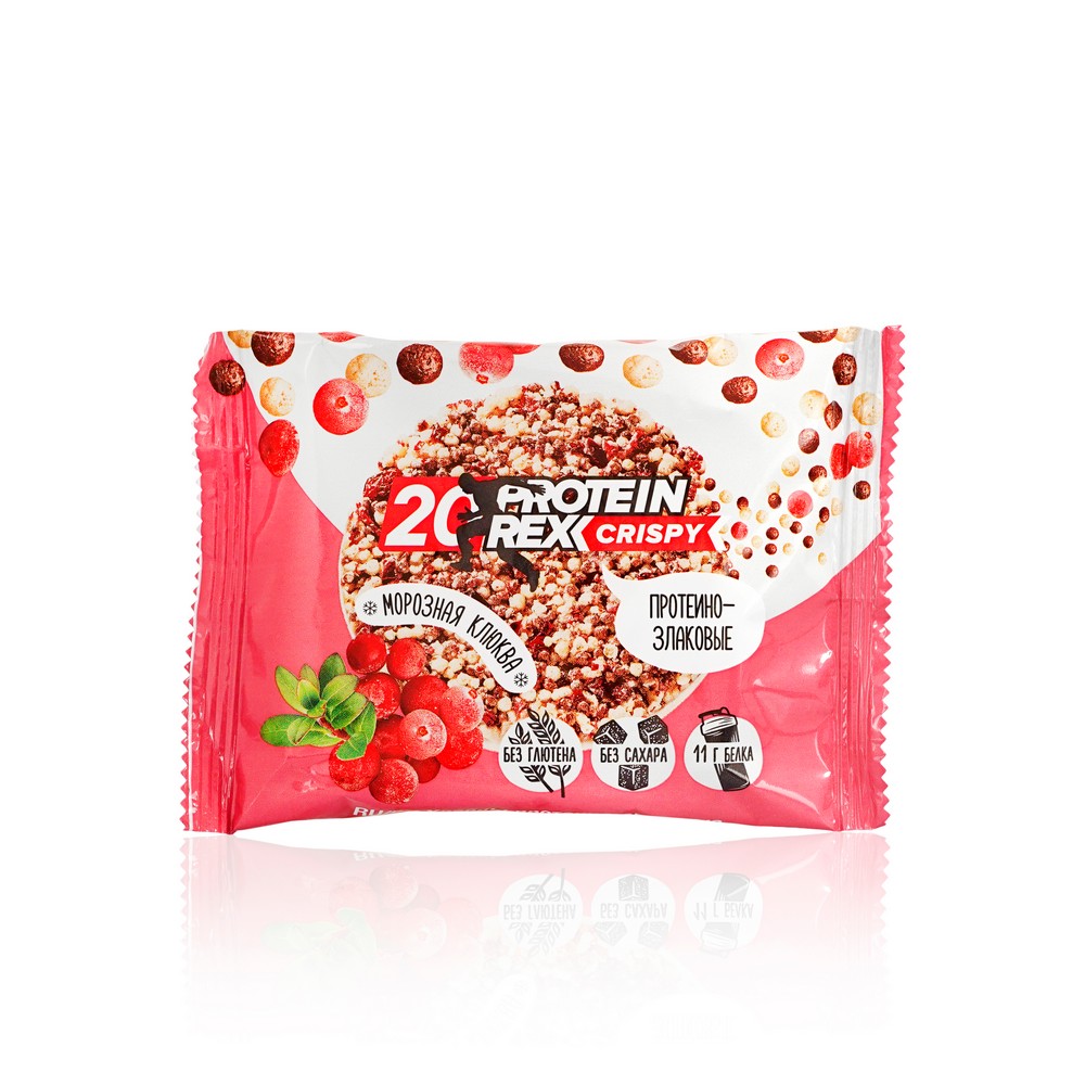 Хлебцы Protein Rex протеино - злаковые " Морозная клюква " 20% протеина 55г. Фото 1.