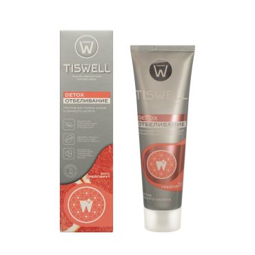 Зубная паста Tiswell Detox отбеливание со вкусом грейпфрута 110г.