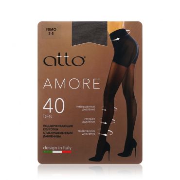 Женские поддерживающие колготки Atto Amore 40den fumo 2 размер.