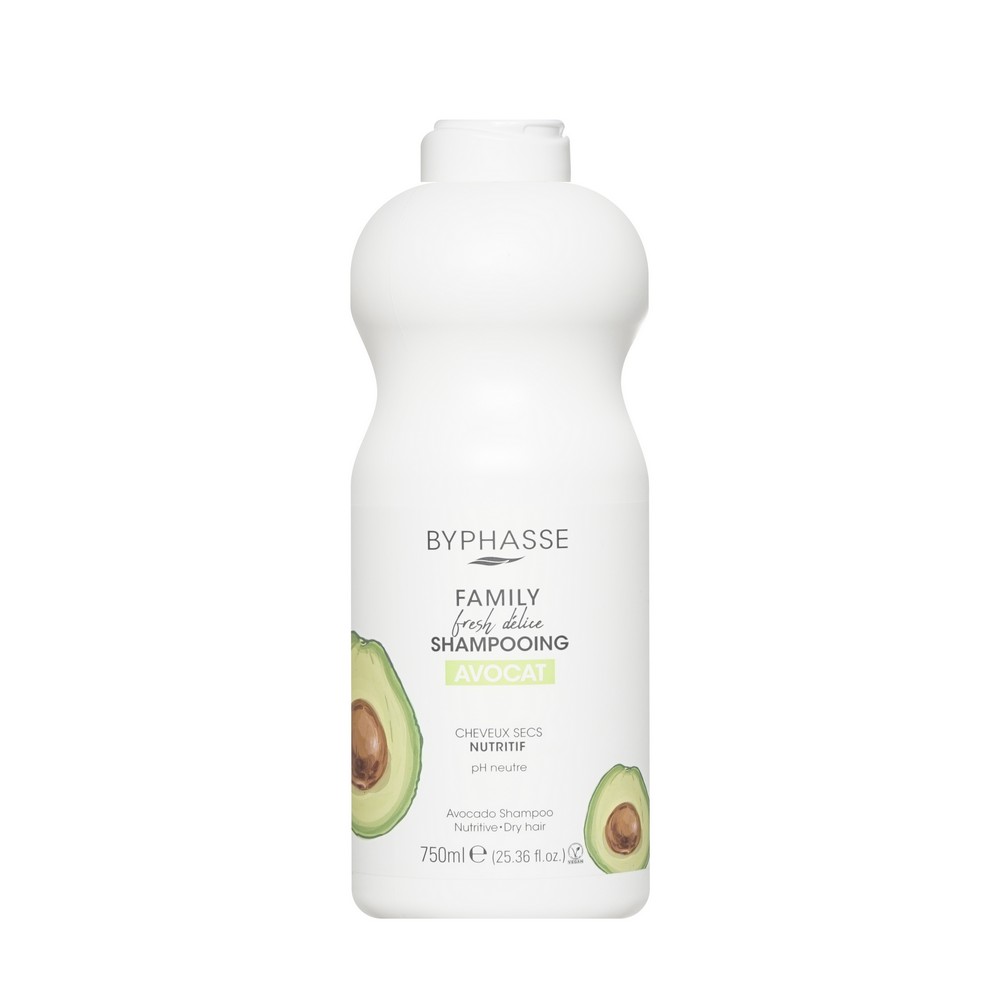 Шампунь для сухих волос Byphasse Family Fresh Delice Avocado 750мл. Фото 1.