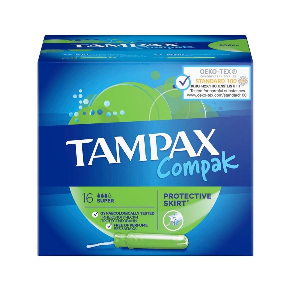 Тампоны Tampax Compak с аппликатором super 16шт. Фото 1.