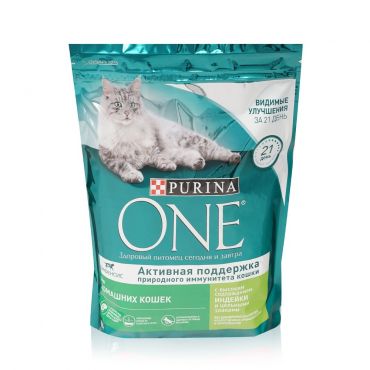 Сухой корм для домашних кошек Purina One " Индейка и цельные злаки " 750мл.