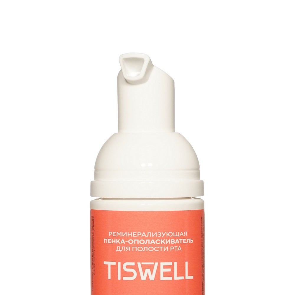 Реминерализующая пенка - ополаскиватель для полости рта Tiswell Mineral Защита Клубника со сливками от 5 лет 50мл. Фото 6.