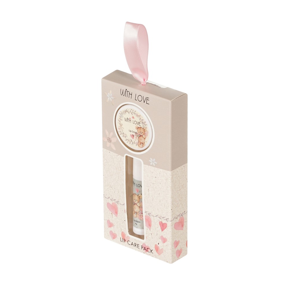 Женский подарочный набор With love ( скраб для губ 7г + бальзам для губ 4г ) в ассортименте. Фото 2.