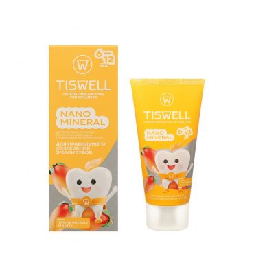 Детская реминерализующая зубная паста Tiswell Nano Mineral Тропическое манго 6-12 лет 60г.