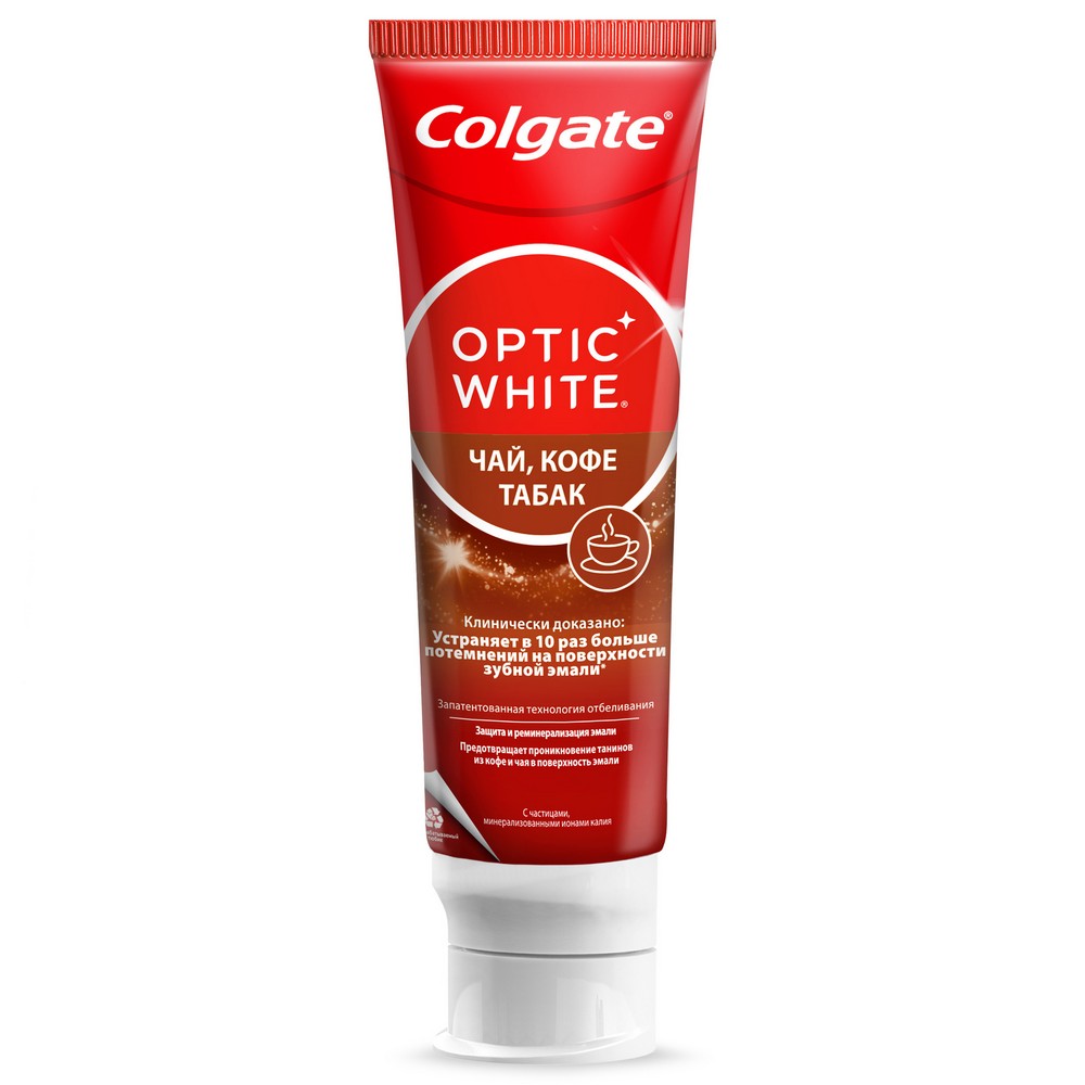 Отбеливающая зубная паста Colgate Optic White " Чай, кофе, табак " 75мл. Фото 4.