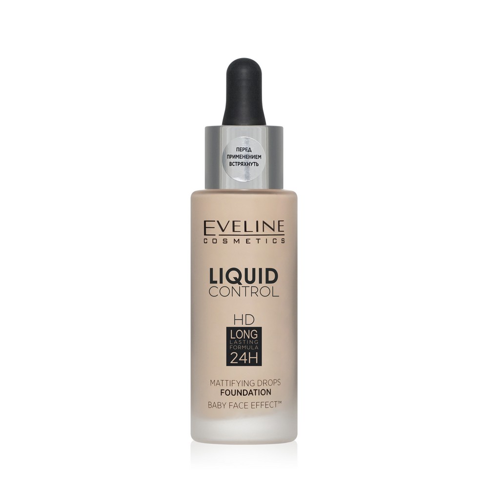 Тональный крем для лица Eveline Liquid control 010 Light beige 32мл. Фото 1.