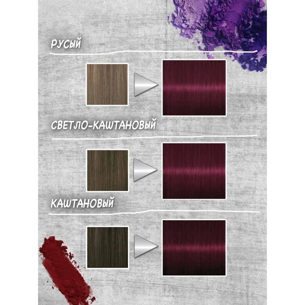 Крем - краска для волос Got2B Metallics 68 Темный Рубин. Фото 8.