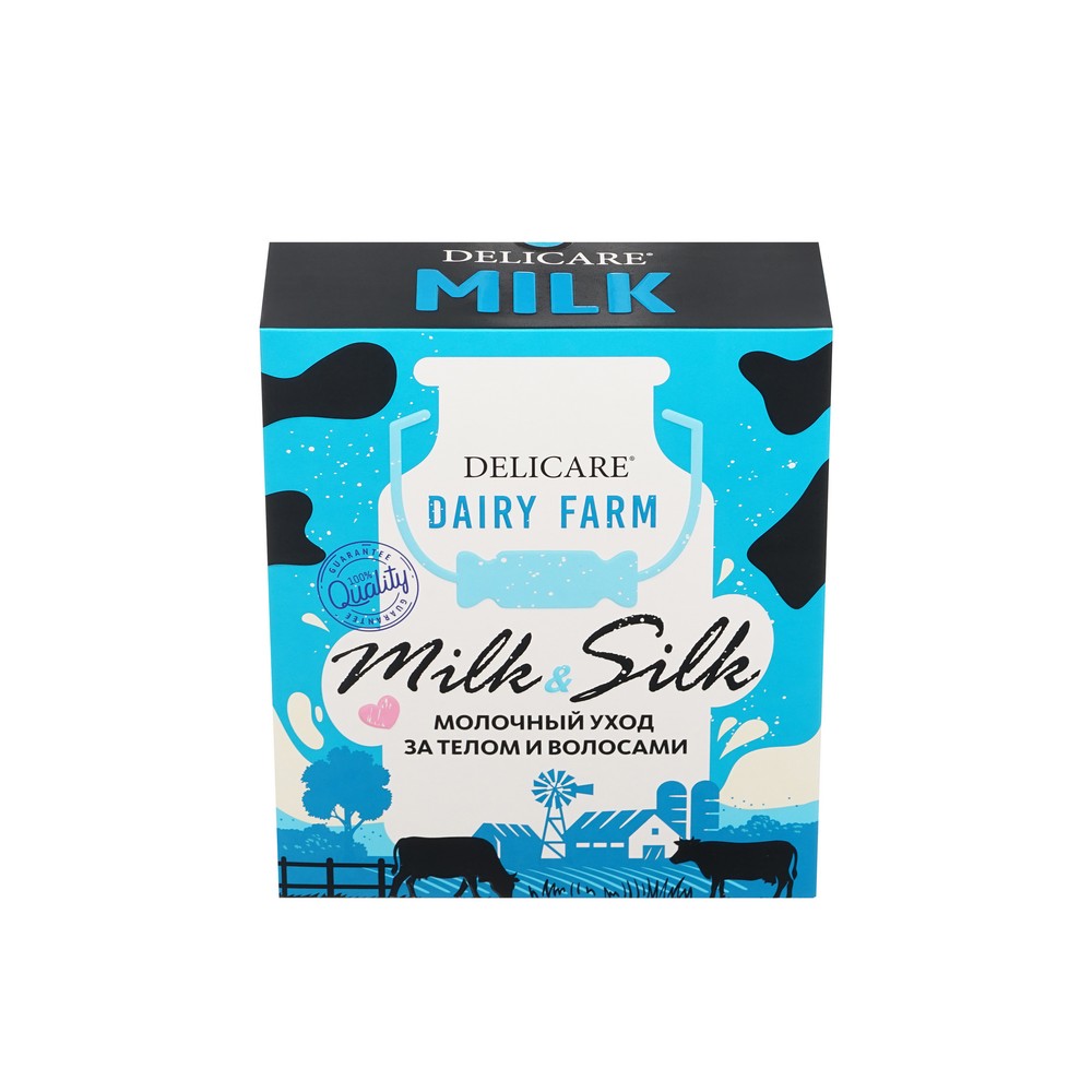 Женский подарочный набор Delicare Milk & Silk ( гель для душа " Бельгийский горький шоколад " 500мл + шампунь для волос " питание и укрепление " 250мл + маска для волос " Питание и Укрепление " 25мл ). Фото 5.