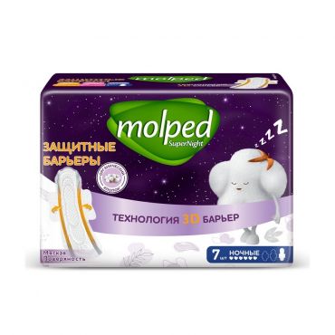 Женские прокладки с барьерами Molped Super Ночные 7шт.