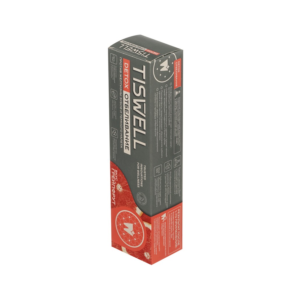 Зубная паста Tiswell Detox отбеливание со вкусом грейпфрута 110г. Фото 2.