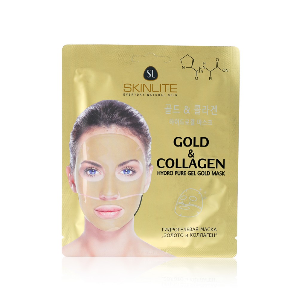 Гидрогелевая маска для лица Skinlite Gold & Collagen 27г. Фото 1.