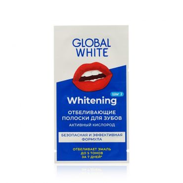 Отбеливающие полоски для зубов Global White Teeth Whitening Strips 1 пара.