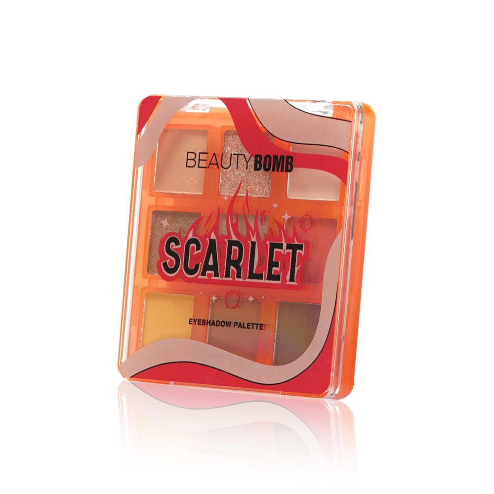 Палетка теней для век Beauty Bomb Scarlet 9 оттенков 7г. Фото 2.