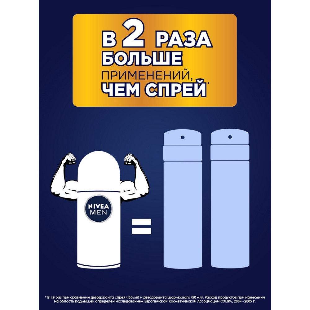 Мужской дезодорант - антиперспирант NIVEA Men " Невидимый для черного и белого Fresh 50мл. Фото 9.