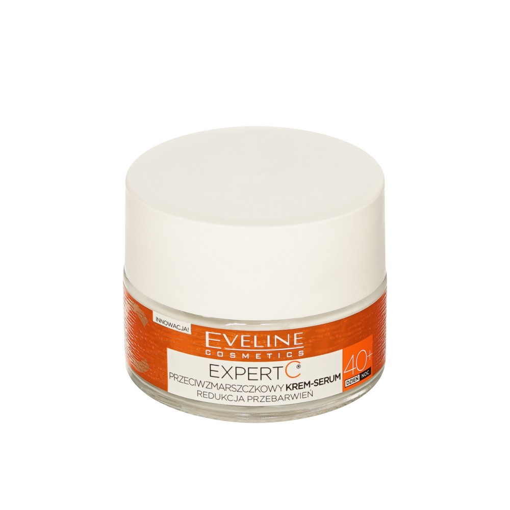 Крем - сыворотка против морщин + сияние кожи Eveline Expert C 40+ 50мл. Фото 6.