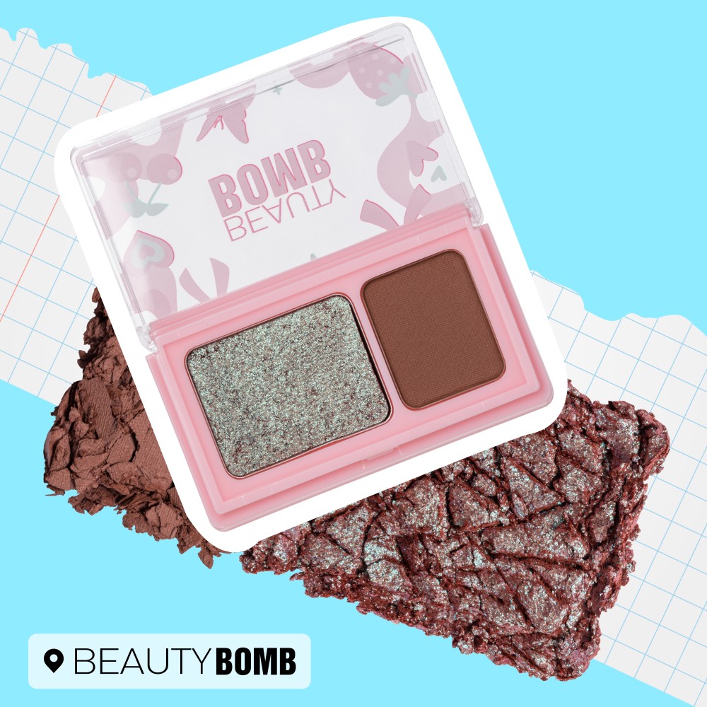 Палетка теней для век двойная Beauty Bomb Double Eyeshadow 02 3,4г. Фото 8.