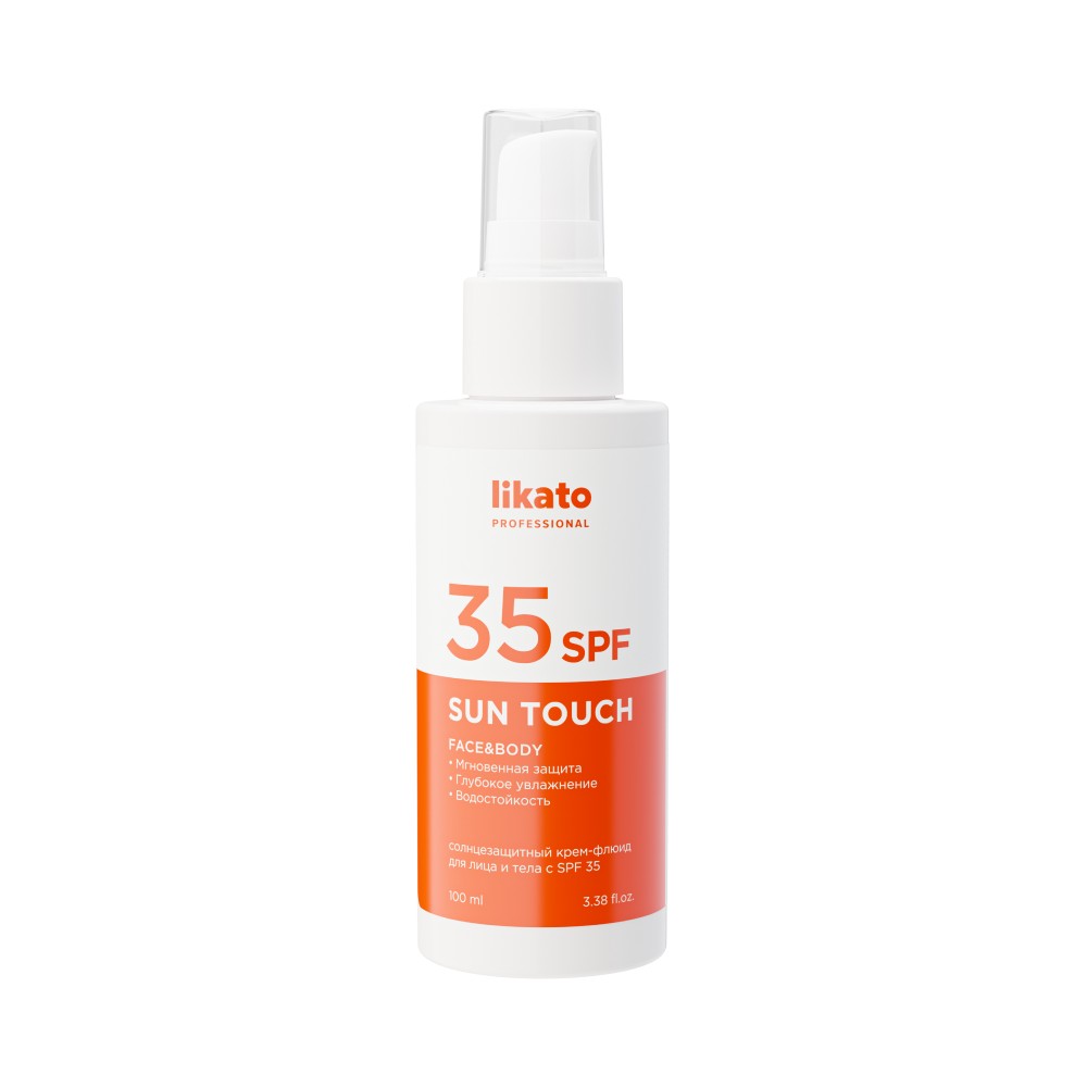 Солнцезащитный крем - флюид для лица и тела Likato Professional Sun Touch SPF 35 100мл. Фото 1.