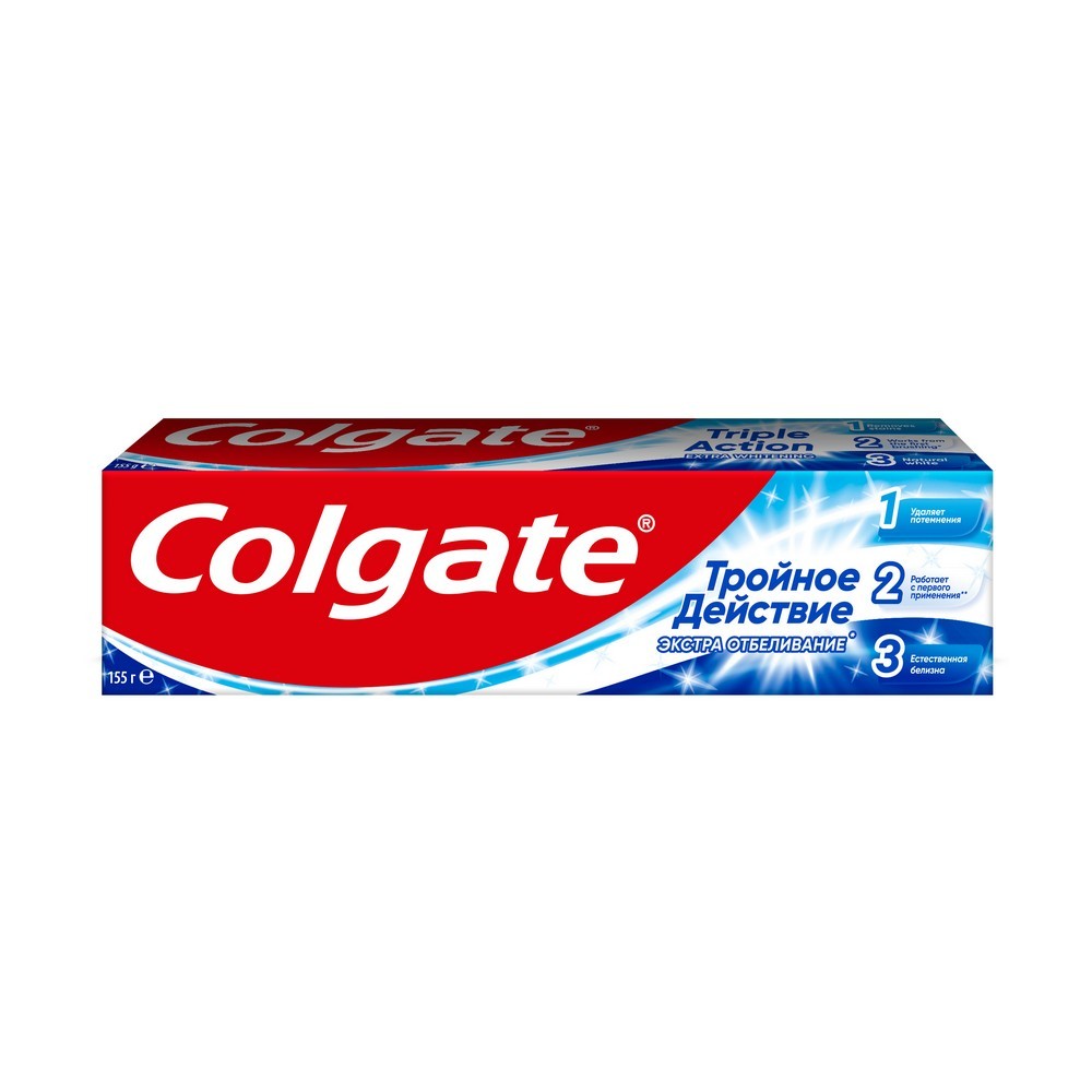 Зубная паста Colgate Тройное действие " экстра отбеливание " 100мл. Фото 2.