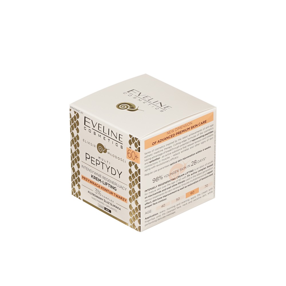 Интенсивно регенерирующий крем - лифтинг для лица Eveline Multi Peptides 60+ 50мл. Фото 2.