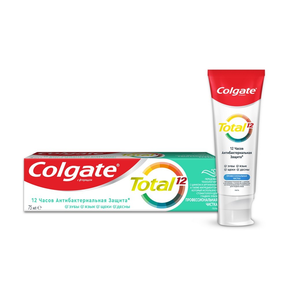 Зубная паста - гель Colgate total 12 " профессиональная чистка " 75мл