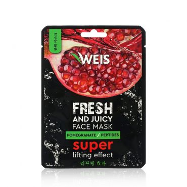 Лифтинг - маска для лица WEIS Fruit Mask " Pomegranate + Peptides " с экстрактом граната и пептидами 25г.