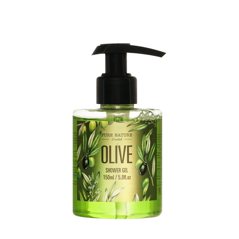 Женский подарочный набор Pure Nature Olive ( гель для душа 150мл + лосьон для тела 100г + соль для ванны 100г + щетка для тела ). Фото 6.