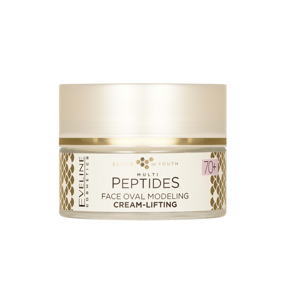 Крем - лифтинг , моделирующий овал лица Eveline Multi Peptides 70+ 50мл. Фото 5.