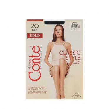 Женские колготки Conte Solo 20den Nero 3 размер.