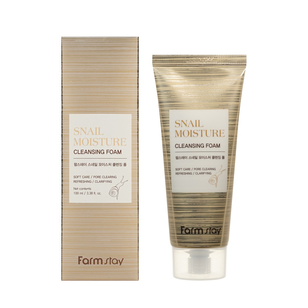 Очищающая пенка для лица с муцином улитки FarmStay Snail Moisture 100мл. Фото 1.