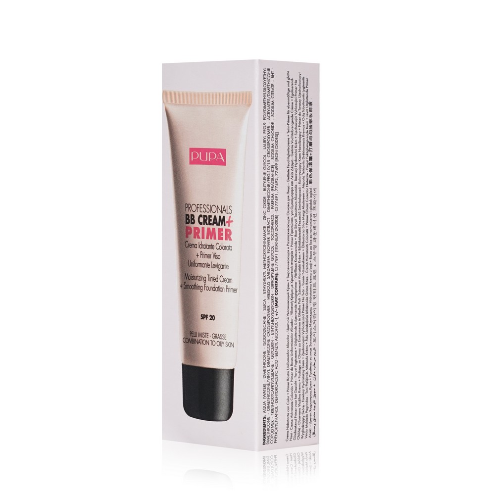 BB крем + основа для комбинированной и жирной кожи Pupa BB Cream + Primer SPF 20 001 50мл. Фото 4.