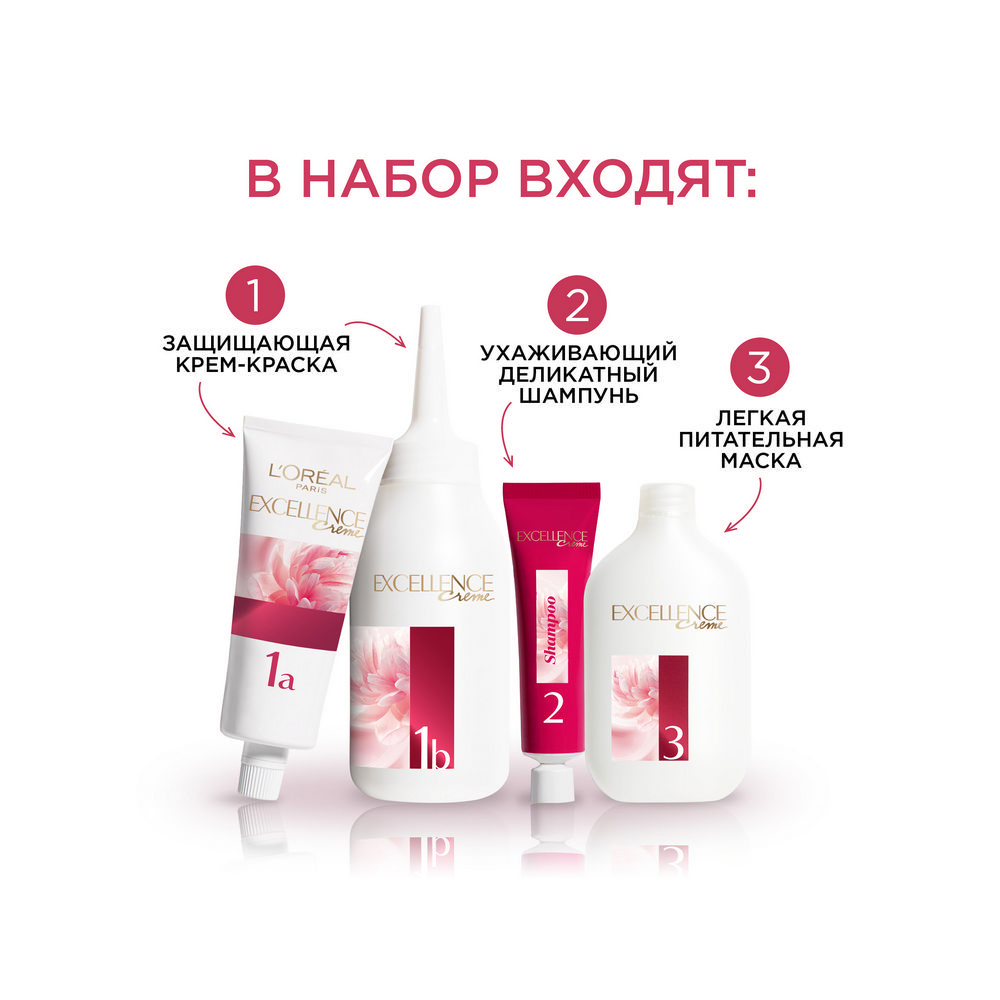 Крем - краска L'Oreal Paris EXCELLENCE Creme стойкая для волос 600 Темно-русый. Фото 5.