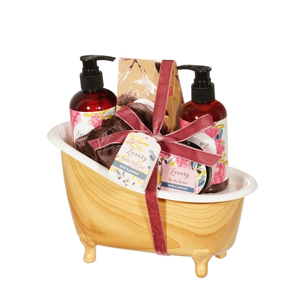 Женский подарочный набор Luxury ( гель для душа 250мл + пена для ванны 200мл + Баттер для тела 50мл + соль для ванны 100г + мочалка для тела ) в ассортименте. Фото 2.