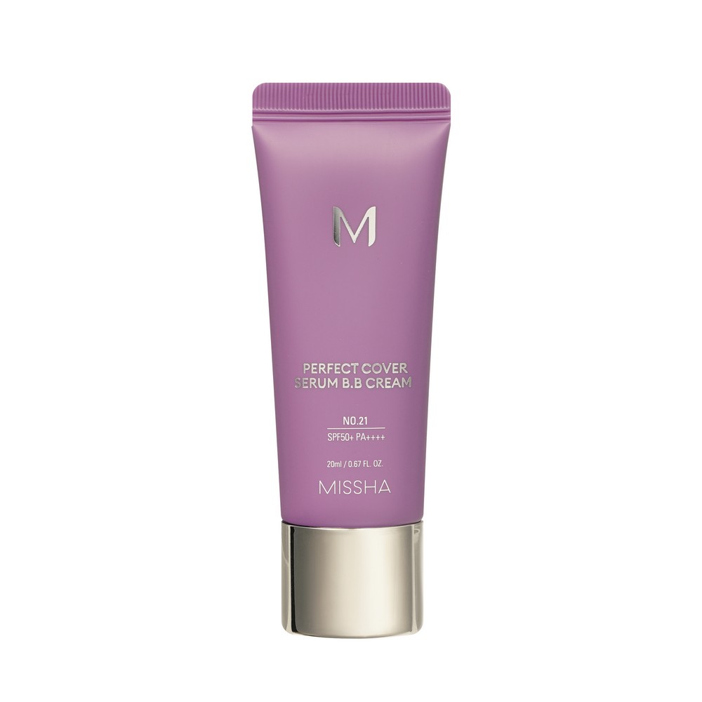 Тональный BB крем для лица Missha M Perfect Cover Serum с антивозрастной сывороткой SPF 50+ 21 20мл. Фото 5.