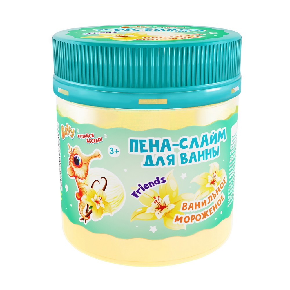Детская пена - слайм для ванны Baffy Friends Ванильное мороженое 3+ 150мл. Фото 1.