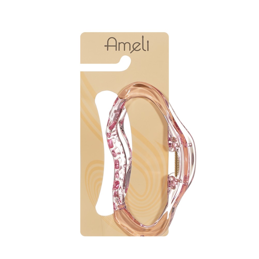 Заколка - краб для волос Ameli облако прозрачный розовый. Фото 1.