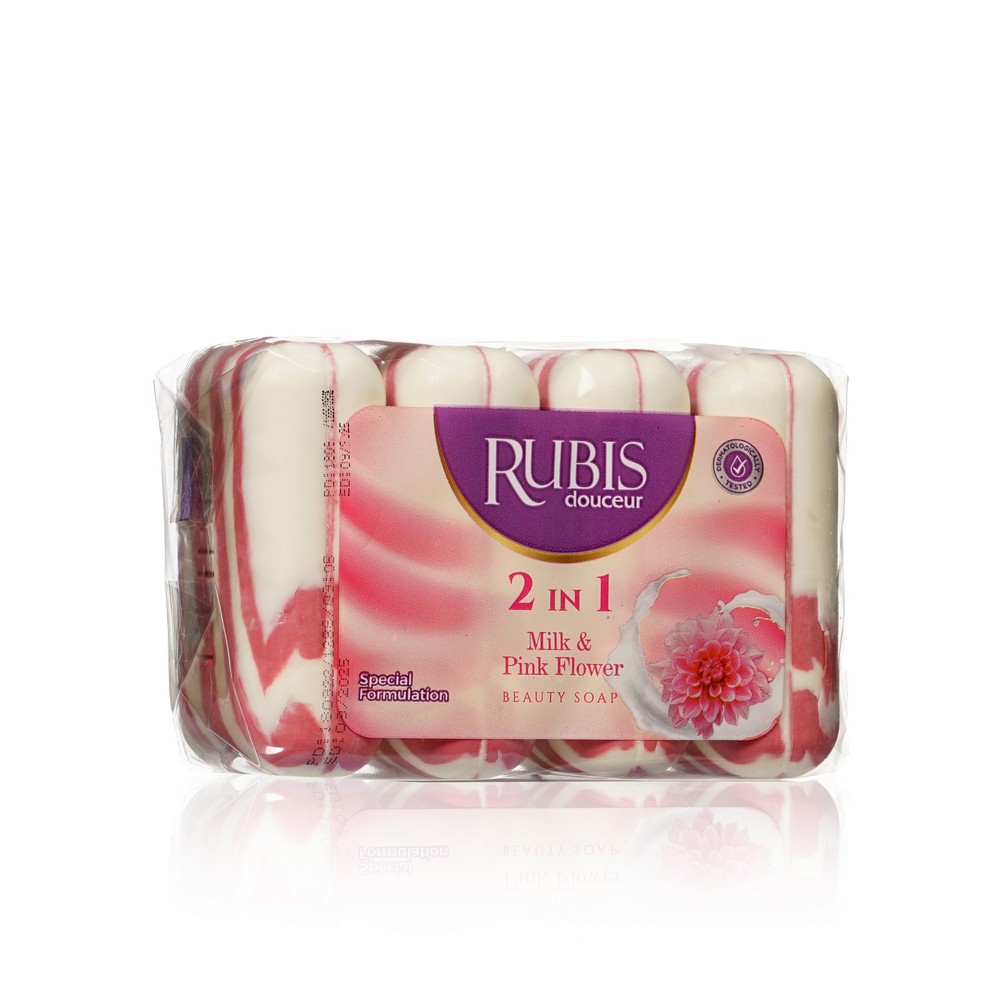 Мыло туалетное Rubis " Milk & Pink Flower " 4*90г Вид№4