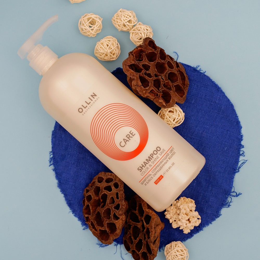 Шампунь Ollin Professional Care сохраняющий цвет и блеск окрашенных волос " Color&Shine Save " 1000мл. Фото 3.