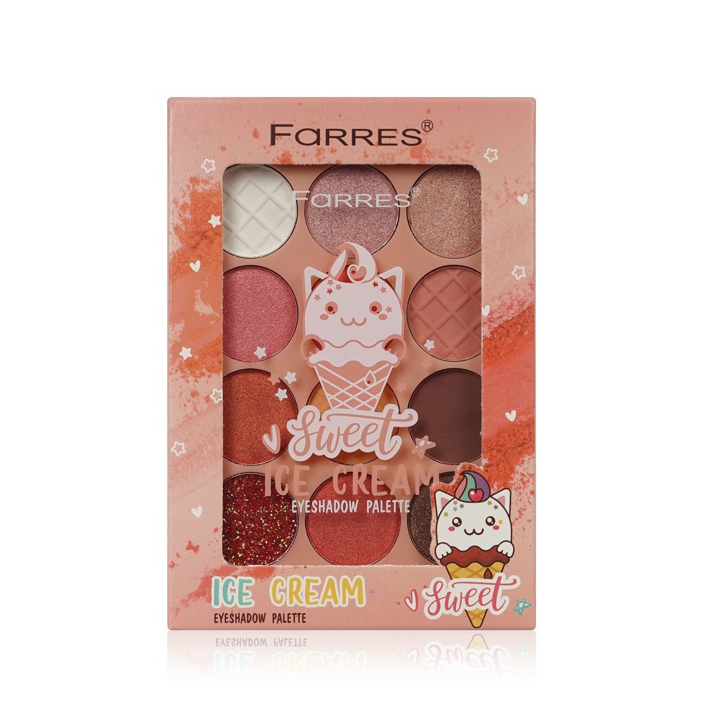 Палетка теней для век Farres Sweet Ice Cream 03 12 цветов 18г. Фото 1.