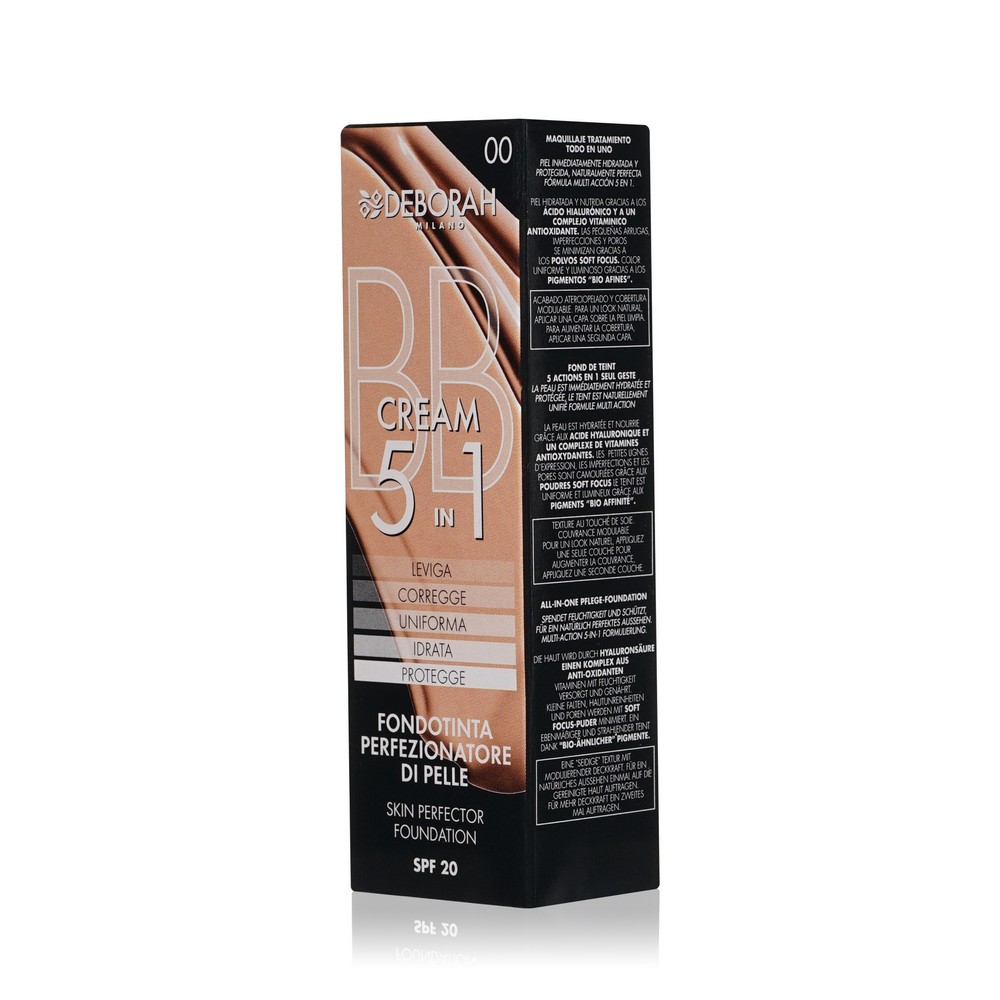 BB крем для лица DEBORAH Milano 5 in 1 Skin Perfector Foundation 00 SPF 20 30мл Вид№2