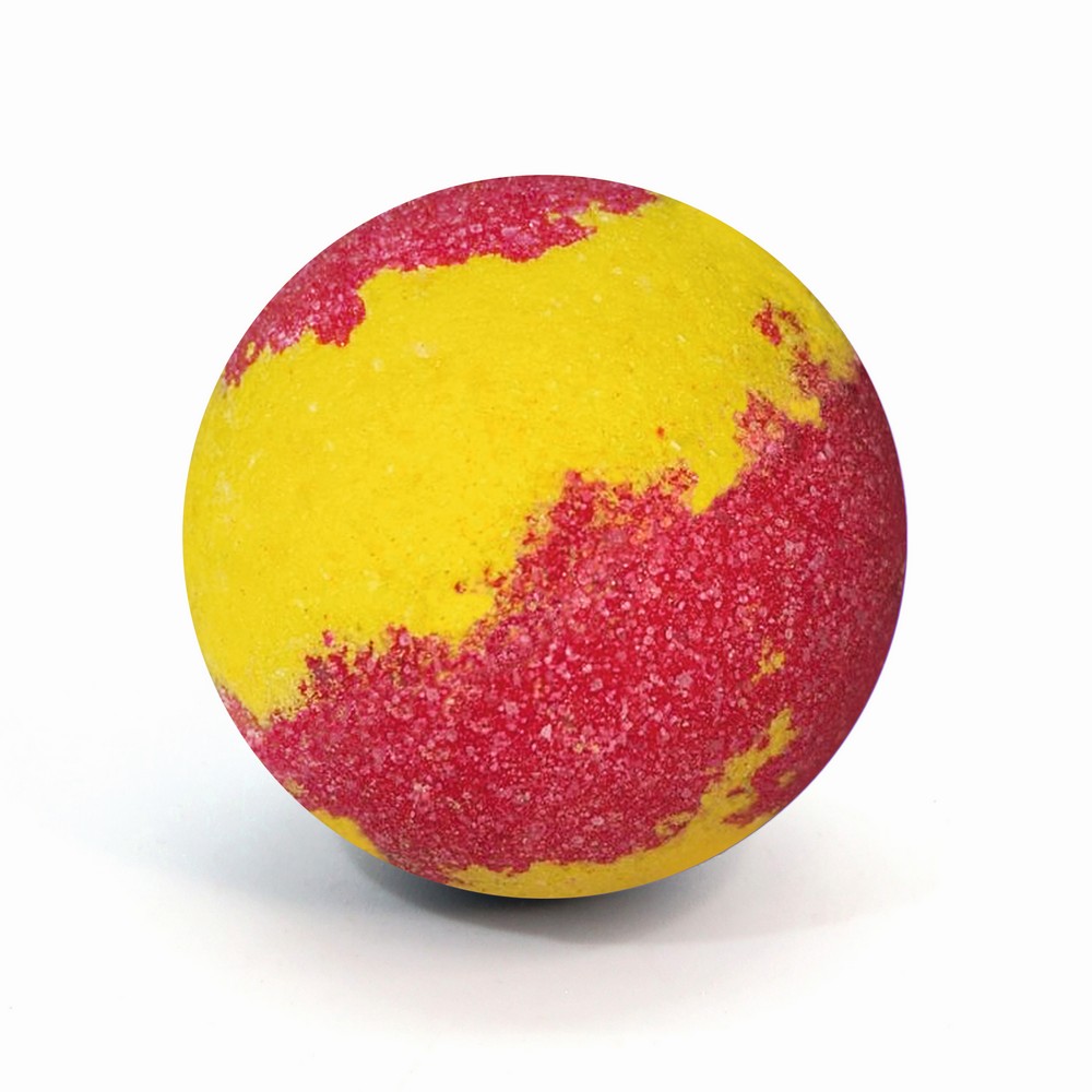 Бомбочка хамелеон Baffy Купайся весело Желто-малиновая 3+ 70г. Фото 2.